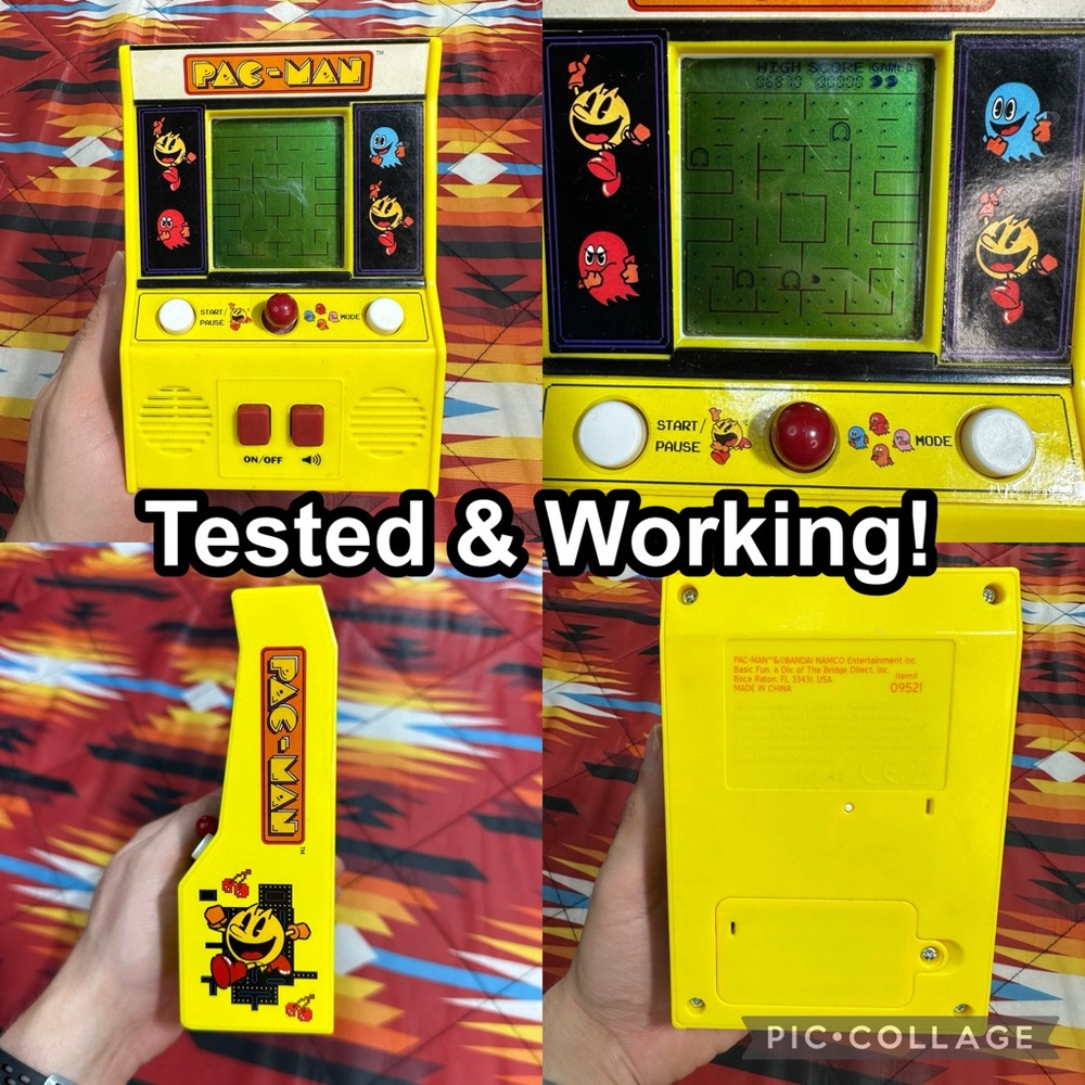 Pac-Man Mini 6” Tall Arcade (BANDAI NAMCO BY BASIC - 09521) Tested And Working